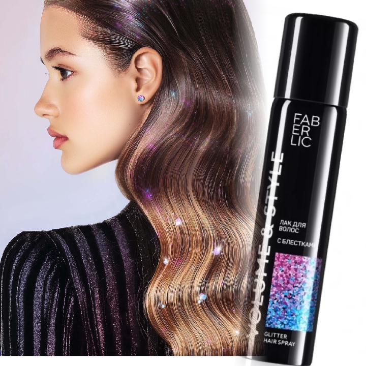 اسپری گلیتردار براق کننده رنگی Volume & style